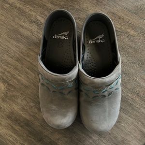 Hunter green Dansko nursing clogs